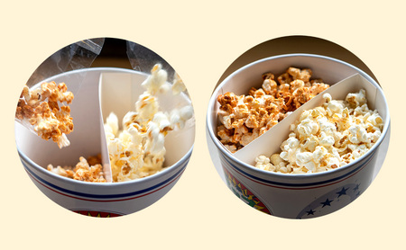 みんなでつまめるワクワク おうちでシネマサイズポップコーン(しお味43g キャラメル味65g)×2個とケトルパップコーン×3個［ ポップコーン お菓子 スイーツ 詰め合わせ 食べ比べ ］