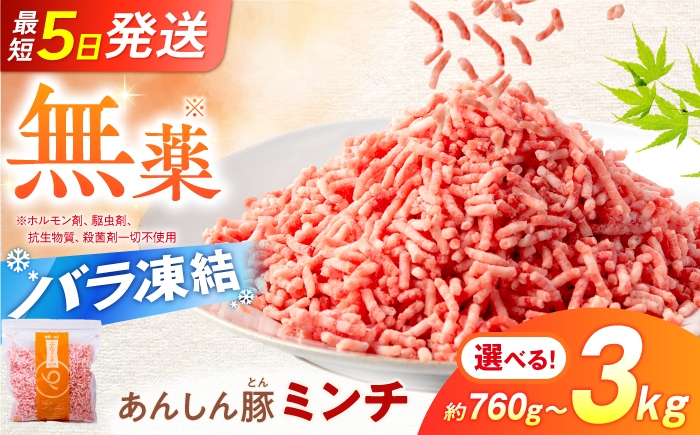 
                  【選べる容量】《バラ凍結》無薬育ちのあんしん豚 豚ミンチ 760g～約3kg（380g/個）岐阜県産 豚肉 豚 ミンチ 豚ひき肉 豚挽き肉 あんしん豚 白川町 / 藤井ファーム [AWAF033]
                