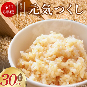 【2026年10月より順次発送】福岡県産ブランド米元気つくし 玄米 30kg【令和8年産 新米】 _  元気つくし 30kg 福岡県産 ブランド米 新米 福岡生まれ 品種 香り豊か ふっくら 食感 ご飯 おにぎり 弁当 お米 食品 お取り寄せ 九州 久留米市産 福岡県 久留米市 送料無料  〔Gr093〕