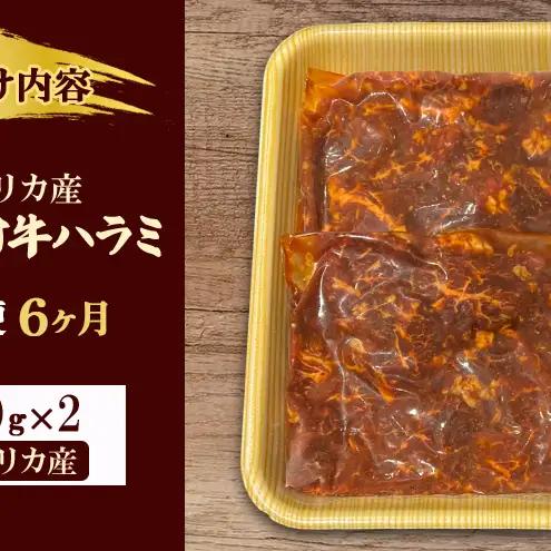 【6か月定期便】アメリカ産タレ漬け牛ハラミ 300g×２ | 牛肉 焼肉 焼き肉 アウトドア BBQ