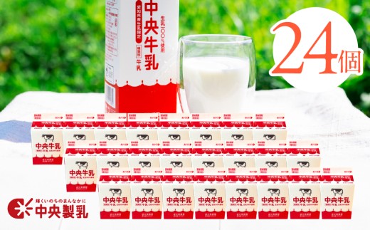 中央製乳 中央牛乳200ml 24本セット 牛乳 ミルク 成分無調整 牛乳 新鮮 生乳100%使用 愛知産生乳限定 飲みきりサイズ 愛知県 豊橋市