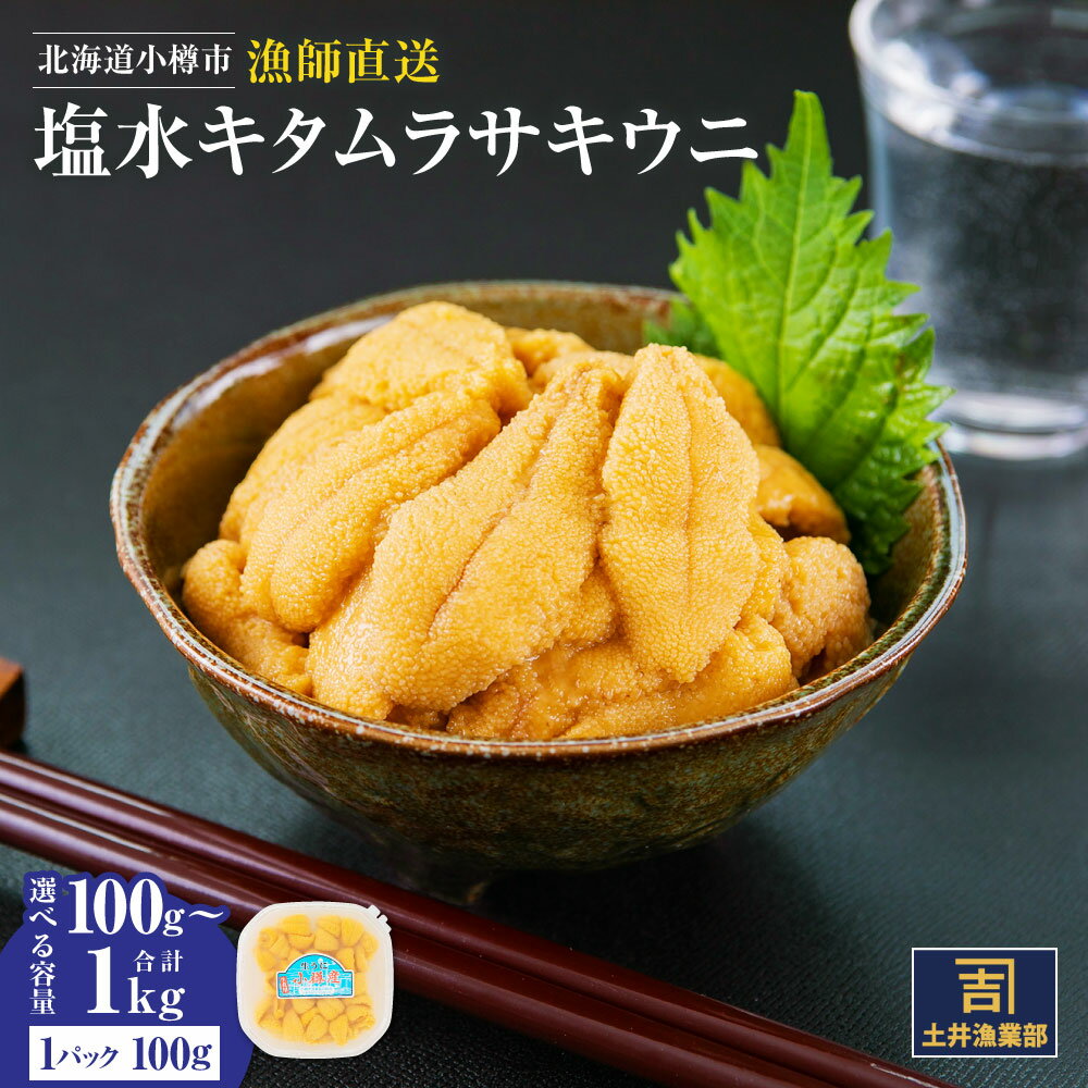 【ふるさと納税】【数量が選べる】北海道小樽市 塩水キタムラサキ ウニ 100g×1～10パック 【漁師直送】 | 雲丹 うに 生雲丹 生うに 塩水うに 冷凍 小樽市 北海道 送料無料 【2025年5月下旬～8月下旬 発送予定】