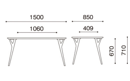 朝日木材 ボスコ ダイニングテーブル 150 天然木 ホワイトアッシュ ダークブラウン テーブル 机 ダイニング リビングテーブル 家具 BOSCO おしゃれ かわいい シンプル 愛知県 豊橋市