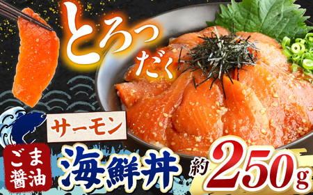 "とろだく” ごま醤油 海鮮丼 サーモン 約 250g | 熊本県 和水町 くまもと なごみ 魚 海鮮 肥後 海鮮丼 スライス 冷凍 漬け さかな 漬け丼 小分け 数量限定 人気 熊本県 熊本