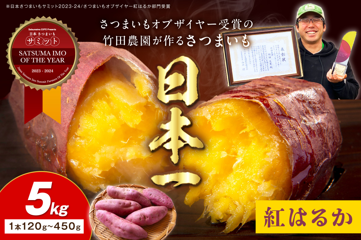 さつまいもオブザイヤー紅はるか部門全国1位 京都・ 丹後産　さつまいも 紅はるか　土付き（1本120〜450g程度）5kg　TF00068