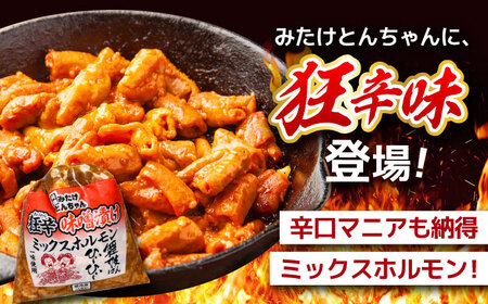 「元祖みたけとんちゃん」 【辛口セット】 ピリ辛みそ味×ミックスホルモン狂辛（4人前）/ モツ もつ ホルモン レバー 辛口 / 御嵩町 / 藤よし[AVAA054]