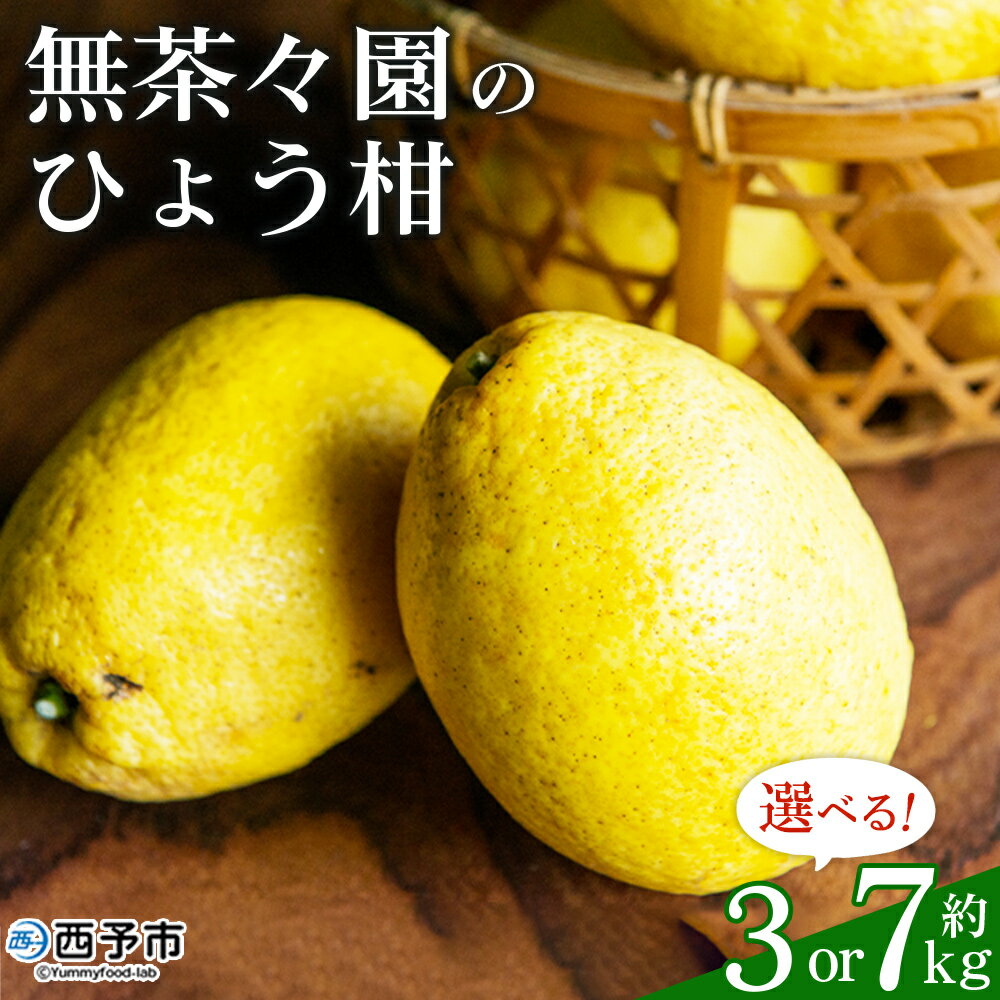 【ふるさと納税】先行予約 ＜無茶々園のひょう柑 約3kg／7kg＞ 果物 みかん くだもの ミカン 蜜柑 柑橘類 フルーツ 選べる内容量 ひょうかん ヒョウカン 弓削瓢柑 旬 期間限定 数量限定 特産品 愛媛県 西予市【常温】『2026年4月上旬～5月上旬迄に順次出荷予定』