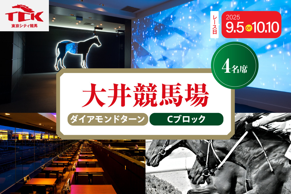
            【選べる日付】大井競馬場指定席　ダイアモンドターン Cブロック （4名席）
          