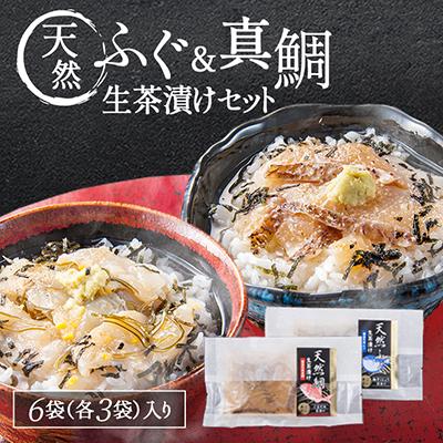 ふるさと納税 粕屋町 天然ふぐ&amp;天然真鯛　生茶漬けセット(ふぐ3P、真鯛3P)
