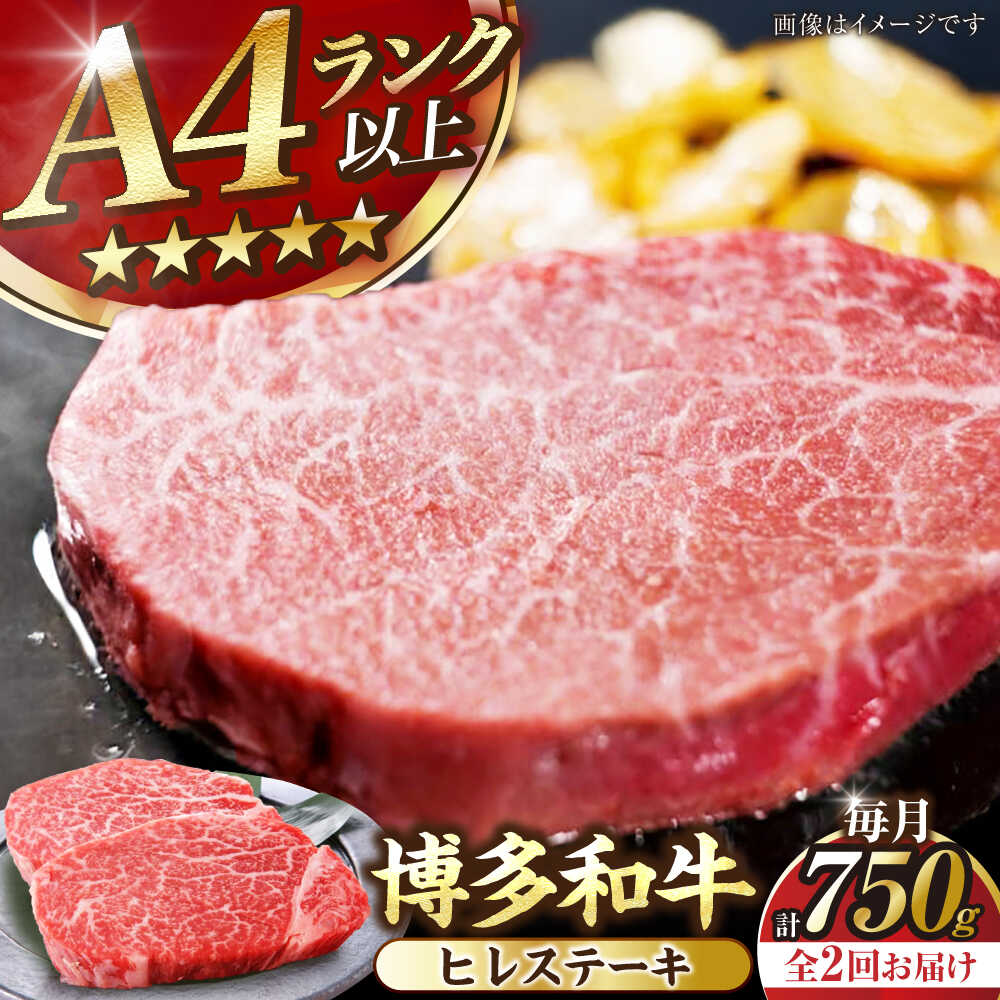 【ふるさと納税】【全2回定期便】【A4〜A5ランク】博多和牛 ヒレ ステーキ 150g×5枚 (計750g) 《豊前市》【株式会社木村食品】[VDZ068] ヒレ肉 フィレ サーロイン