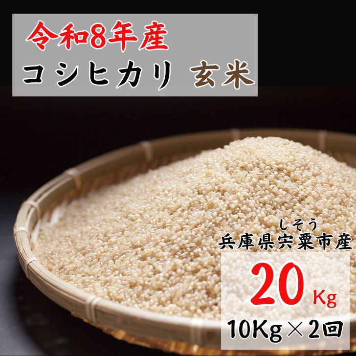 【ふるさと納税】新米 コシヒカリ 玄米 20kg 【令和8年産 受付開始】 しそうのおいしい お米 米 こめ コメ こしひかり 兵庫県産 宍粟市産 しそうし X1
