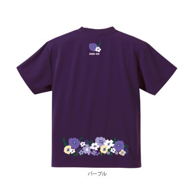 JTTA公認　卓球ユニフォーム【男女兼用(ドライ):Lサイズ】フラワー2　パープル