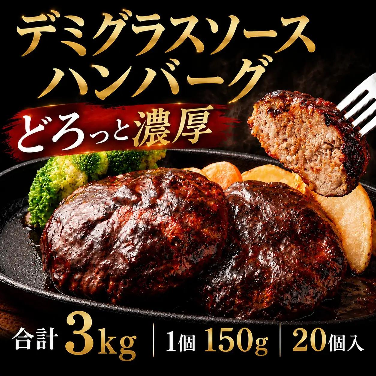 有明海苔入りデミグラスハンバーグ150ｇ 20個　ハンバーグ
