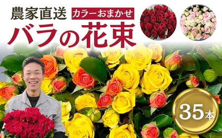 バラ 花束 35本  おまかせ ラッピング有 花