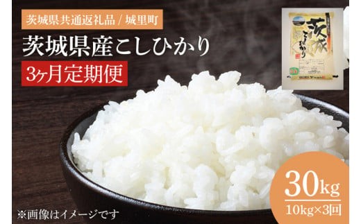 【数量限定】【3ヶ月定期便】【令和7年産】茨城県産こしひかり 計30kg（10kg×3回）（茨城県共通返礼品/城里町）（IH-2056）
