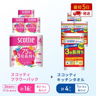 ふるさと納税 岩沼市 キッチンペーパー+トイレットペーパー4P[No.5704-1756]