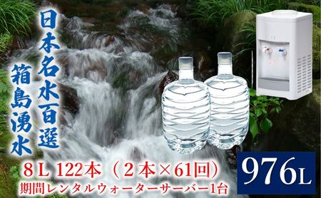箱島湧水群馬の名水天然水 サーバー付 箱島湧水【8L 計122本(2本×61回)】