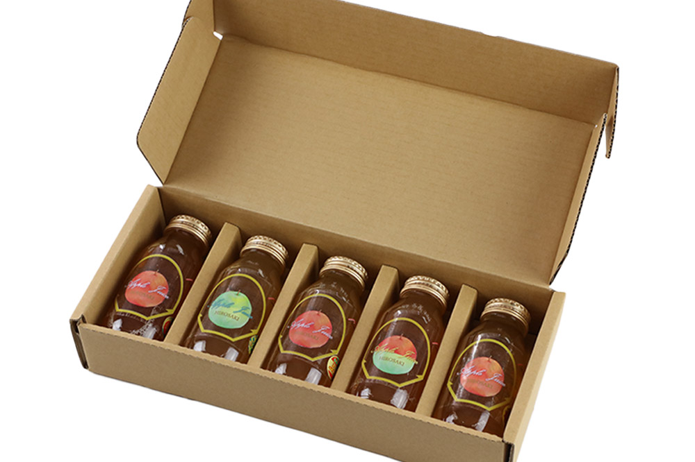ストレートりんごジュース 旬の3品種 180ml×5本セット 青森県弘前市産りんご果汁100％