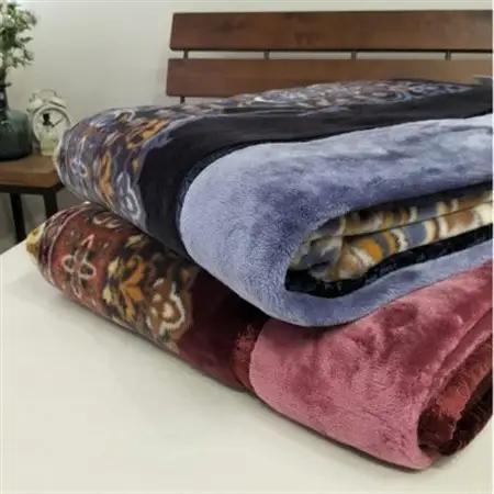 【シングルサイズ】吸湿発熱シルキータッチ2枚合わせ毛布 ブルー1枚 YO-4800-BL【1433610】
