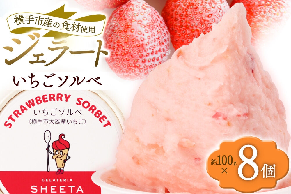 
            ジェラート いちごソルベ 約100g×8個
          