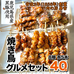 調理済　焼き鳥グルメセット(40本　8種各5本)
