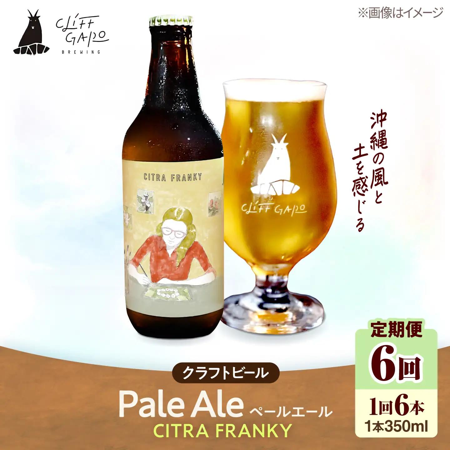 【全6回定期便】-CLIFF BEER- CITRA FRANKY  (ペールエール) 6本入り ビール クラフトビール 350ml 飲み比べ ギフト 沖縄市 / 株式会社クリフクラフト[BCDS011]