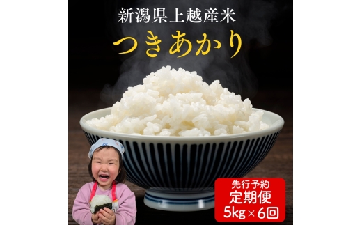 令和8年産　先行予約　上越市産つきあかり　5kg×6回定期便　新米　精米　新潟　米　新潟県　つきあかり　限定　定期便　おすすめ　米ヴィレッジさんわ