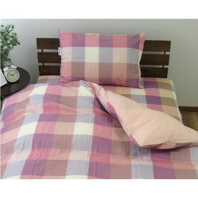 ふるさと納税 泉大津市 【ダブル】日本製 綿100% ふとんカバー掛・敷・枕3点セット チェック ピンク CHE-D-PI |  | 02