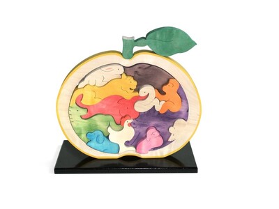 木工 おもちゃ 萩だいだい 十二支 専用飾り台付 工芸品