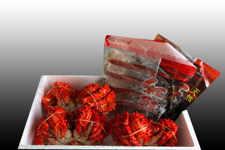 花咲カニ3尾・甘塩紅鮭5切×2Pセット B-36011