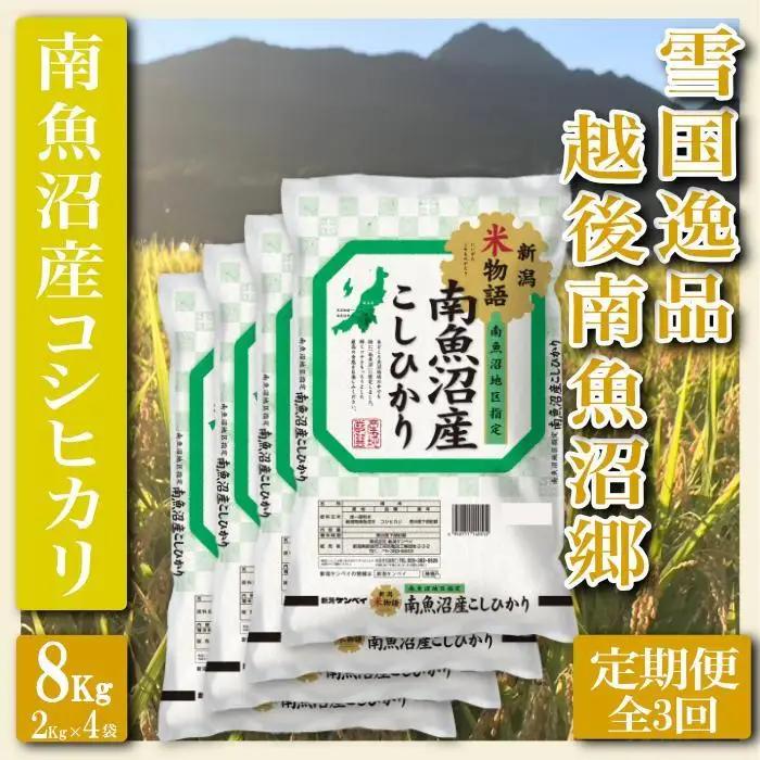 【令和7年産】【定期便 精米８Kg×全3回】雪国逸品 越後南魚沼郷 南魚沼産コシヒカリ【定期便 銘柄米 ブランド米 精米 こしひかり コシヒカリ 魚沼産 新潟米 産地直送 お米 米 こめ コメ ご飯 御飯 ごはん】