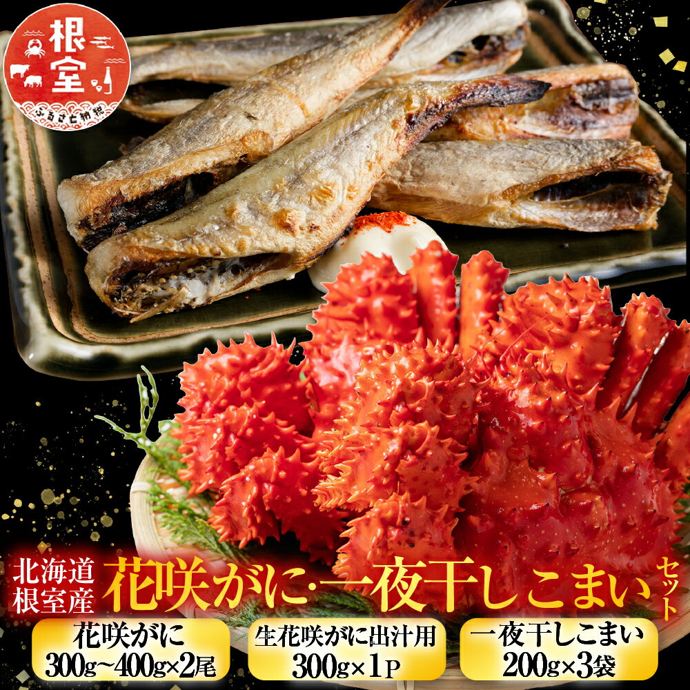 【ふるさと納税】 [北海道根室産] 花咲かに ・ 一夜干し こまい セット 花咲がに 花咲 花咲ガニ 花咲蟹 かに カニ 蟹 お取り寄せ グルメ 海鮮 鉄砲汁 てっぽう汁 鍋 鍋用 出汁 出汁用 一夜干 干物 北海道 根室市 ふるさと納税 A-76007