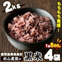 【ふるさと納税】鹿児島県長島町産 黒米(計2kg・500g×4袋) 国産 黒米 おこめ コメ ご飯 雑穀米 くろまい くろごめ こくまい 健康志向 ギフト【松山農園】kuro-925