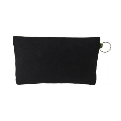 ふるさと納税 加東市 帆布工房　横長二段ファスナー付きポーチ(ブラック)　約12×20cm |  | 01
