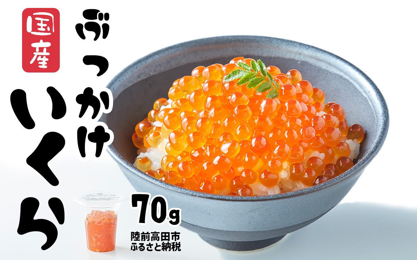 
             ＼TVで紹介されました／ いくら 醤油漬け 70g 鮭卵 小分け カップタイプ 最上級グレード 3特  【 お試し ikura 鮭 鮭卵 醤油 海鮮 魚卵 醤油漬け イクラの醤油漬け 国産 冷凍 】 RT1940
          
