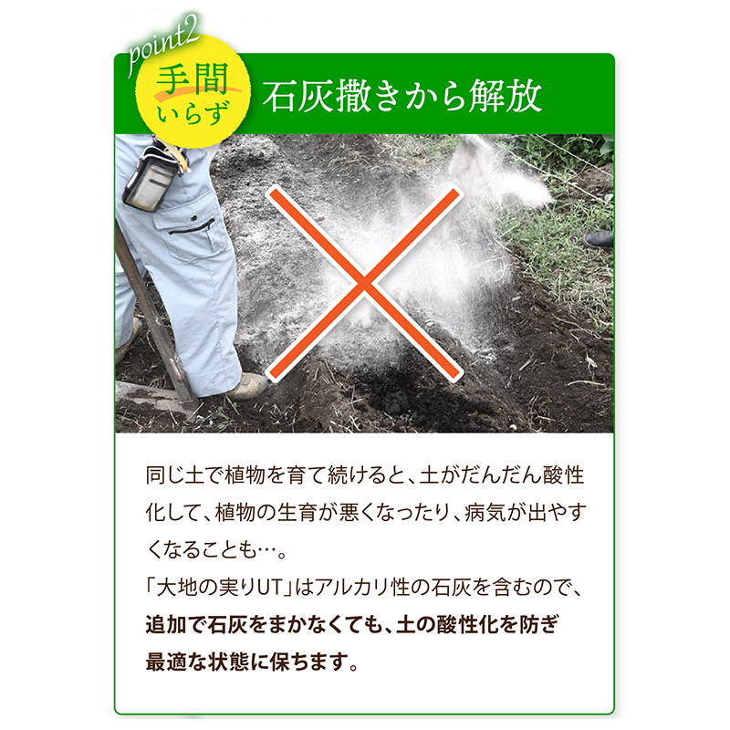 ニッコン オーガニック肥料 大地の実りUT 大容量20kg 有機肥料 石灰入り　H158-025