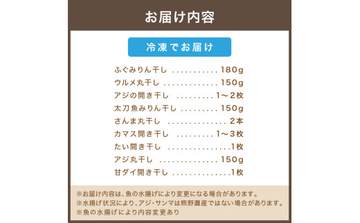 マルミツのおまかせ干物9点【魚 魚介類 干物 セット 詰め合わせ 着色料不使用 三重県 御浜町】