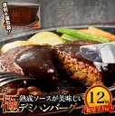 【ふるさと納税】極　漆黒デミハンバーグ12個 12個入り 2.1kg 熟成ソース付き 真空パック 湯煎可 個別真空 ハンバーグ セット デミグラス 漆黒のデミグラス 冷凍 福岡県 久留米市 お取り寄せ お取り寄せグルメ 送料無料