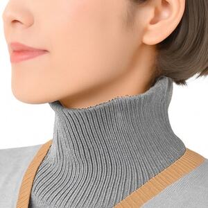 日本製 オーガニックコットン ネックウォーマー ( つけ襟 ) グレー (6650-7371)_装飾品・工芸品 女性・レディース 洋服 _【1324748】