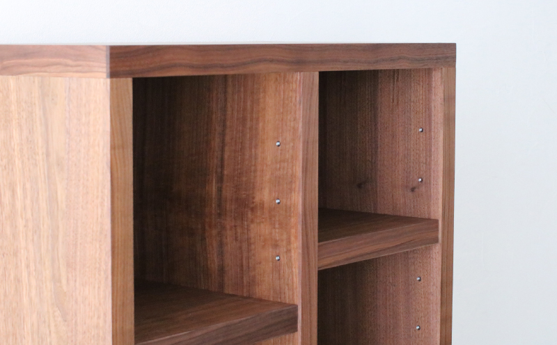 オープンラック 木製 ウォールナット材 幅76 奥行38 高さ148 収納 木製 棚 無垢材 ラック 見せる収納 棚 秋山木工 秋山木工株式会社 家具 インテリア シンプル おしゃれ 国産 静岡県 藤