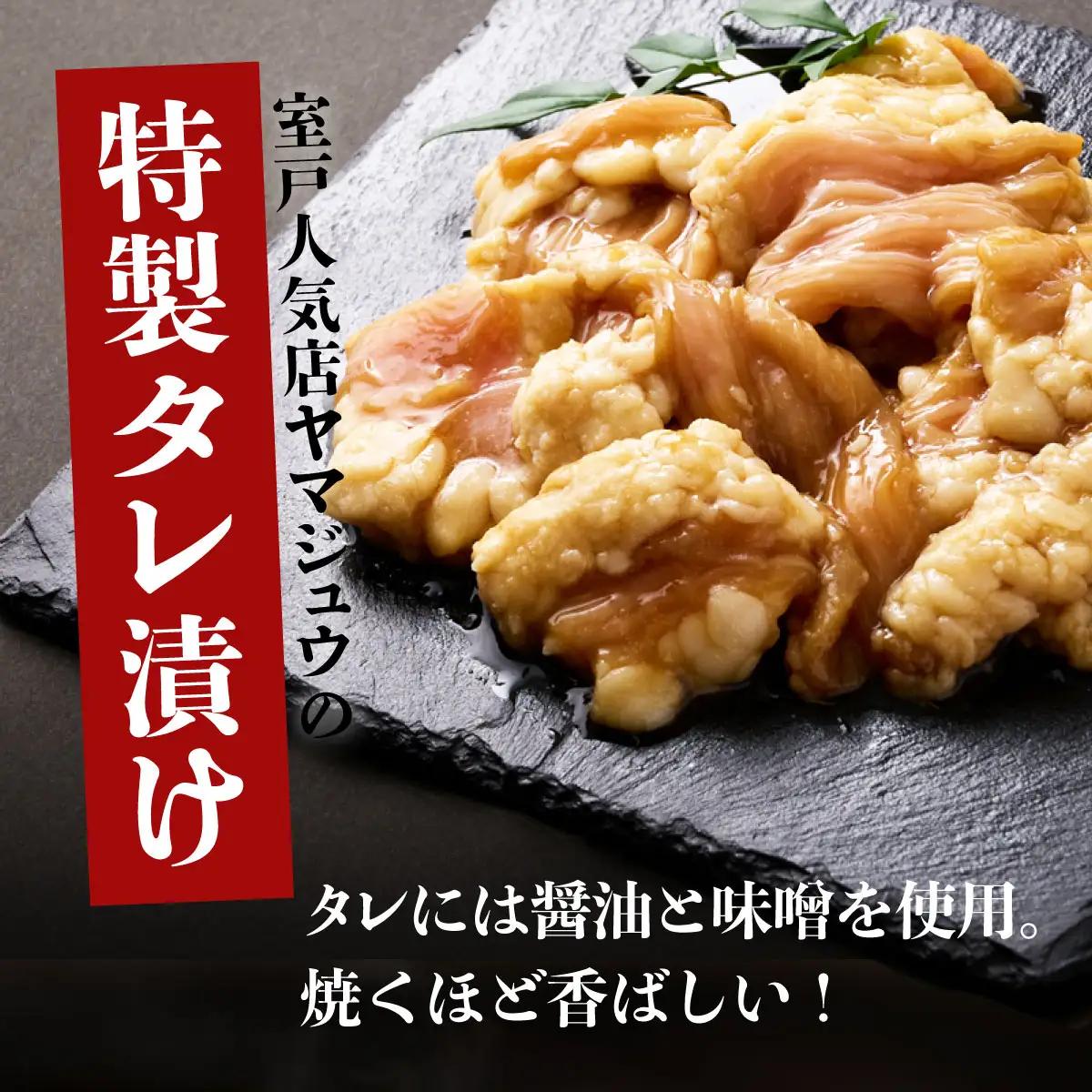 ヤマジュウの特製タレ漬け！国産牛ホルモン６００ｇ【３回定期便】 頒布会