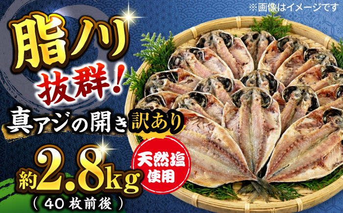 【訳あり】漁師町佐島 真アジの開き 約2.8kg（40枚前後）セット 干物 アジ 鯵 開き 魚 横須賀 冷凍干物 厳選干物 人気干物 干物セット【石川水産】 [AKCX001]