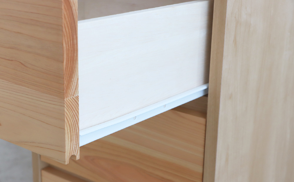 【東馬家具】チプレ 40チェスト【天然 ヒノキ シンプル 国産 自然素材 安心 安全 品質 ナチュラル 収納力 インテリア 完成品 脚のみ取付】(H060631)