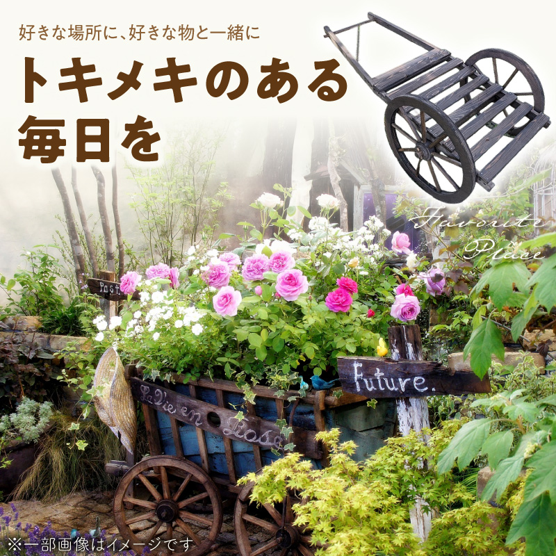 レトロ大八車 大 レトロ 大八車 ダークブラウン エイジング調 アンティーク シャビー仕上げ マルチカート スタンド インテリア ガーデニング 屋内 屋外 使用 天然木製 ガーデニング＆雑貨 Pati