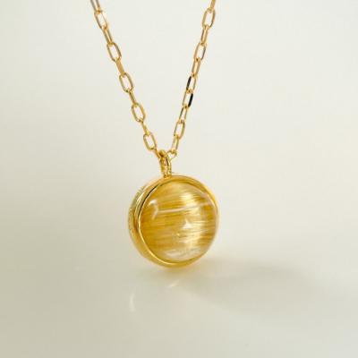 ふるさと納税 甲府市 K18YGタイチンキャッツアイルチルクォーツ ネックレス(Fph017) |  | 01