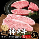 【ふるさと納税】神戸牛 ステーキ 希少部位入り 食べ比べ Bセット 計5枚（850g）ロースステーキ 200g×2枚 モモ赤身ランプステーキ 150g×3枚 牛肉 和牛 お肉 ステーキ肉 焼肉 焼き肉 黒毛和牛 福袋 ギフト 冷凍　【 お肉 希少部位 】