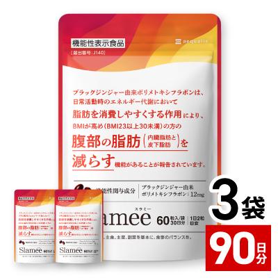 ふるさと納税 養老町 サプリメント 機能性表示食品 Slamee スラミー お腹の脂肪と皮下脂肪を減らす 3袋(3ヶ月分)