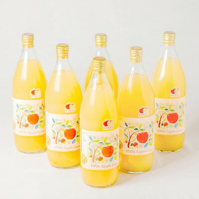 【ふるさと納税】信州産りんごジュース(サンふじ すりおろし)1,000ml×6本【1654591】