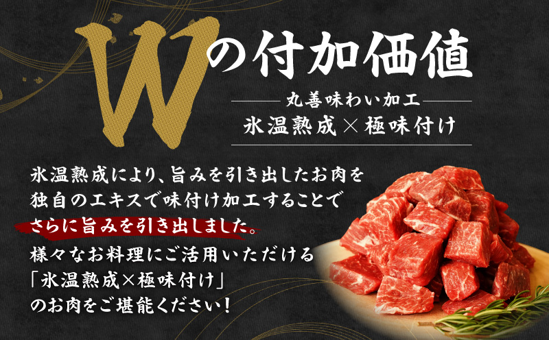 極上黒毛和牛ヒレ カットステーキ 合計 600g【氷温熟成×極味付け 300g×2P 牛肉 和牛 経産牛 サイコロステーキ 小分け 訳あり サイズ不揃い】