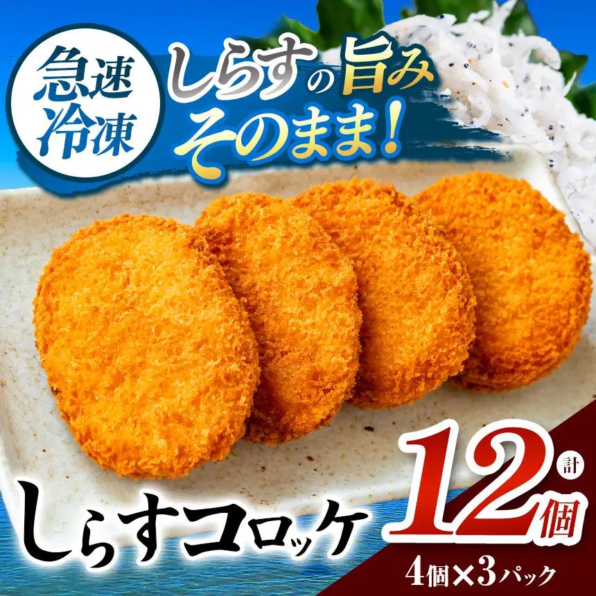 南知多産しらすがしっかり入った 冷凍 しらすコロッケ 12個(4個×3パック) | お弁当 便利